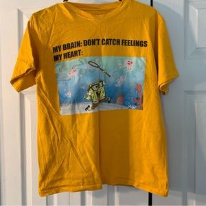 Yellowish gold spongebob graphic tee